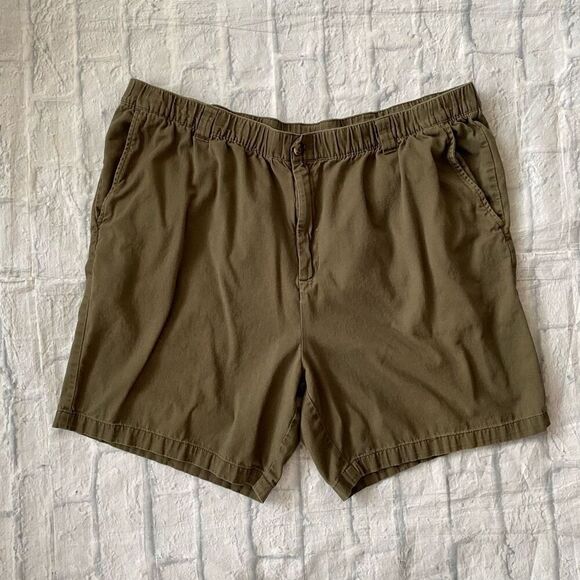 Kingsize men XL Big chino shorts w/elastic and drawstring waist olive green - Picture 1 of 10
